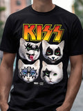 PREORDER KISS x Horror Cats Feline Four Men's Black T-Shirt