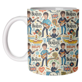 PREORDER DUE OCT  'The Beatles Inspired Seamless Pattern | Retro British mug