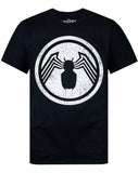 Official Marvel Mens Black Venom Logo Short Sleeved T-Shirt