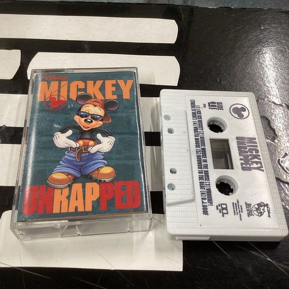 Mickey Mouse Mickey Unrapped USA Cassette Tape Rap Music Walt Disney Kids Vtg