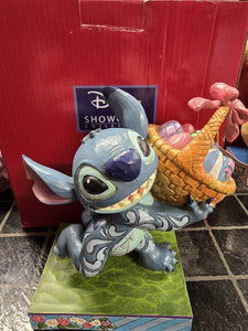 Disney Traditions Stitch Bizarre Bunny Running Easter Basket Figurine 6008075