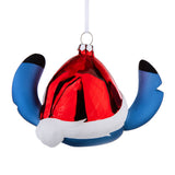 Disney Lilo & Stitch Glass Christmas Ornament Festive Stitch