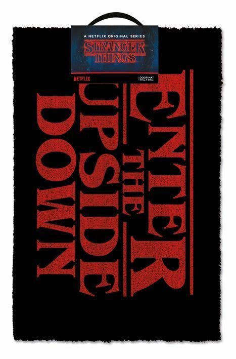 PREORDER Stranger Things Unisex Black Enter The Upside Down Text Coir Door Mat (One Size)