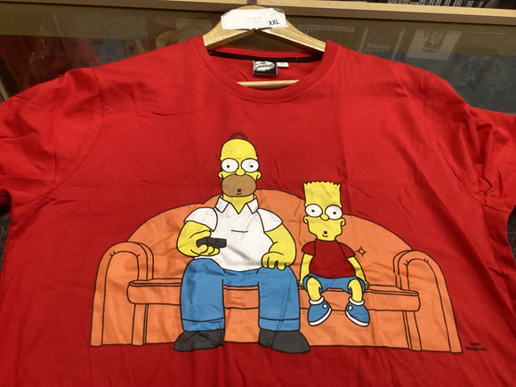 The Simpsons official Bart and Homer red t shirt