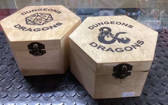 Wooden laser etched dice boxes