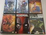 Marvel and DC Superhero dvds brand new sealed 3 for £5 plus shipping