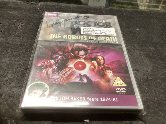 Dr Who The robots of death signed dvd Louise Jameson and Michael E Braint