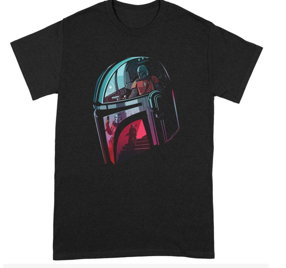 Star Wars Mandalorian helmet t shirt
