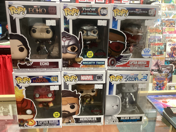 Preowned Marvel funko pop vinyls from £5 each