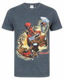 Marvel Mens Grey Deadpool Short Sleeved T-Shirt