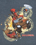 Marvel Mens Grey Deadpool Short Sleeved T-Shirt