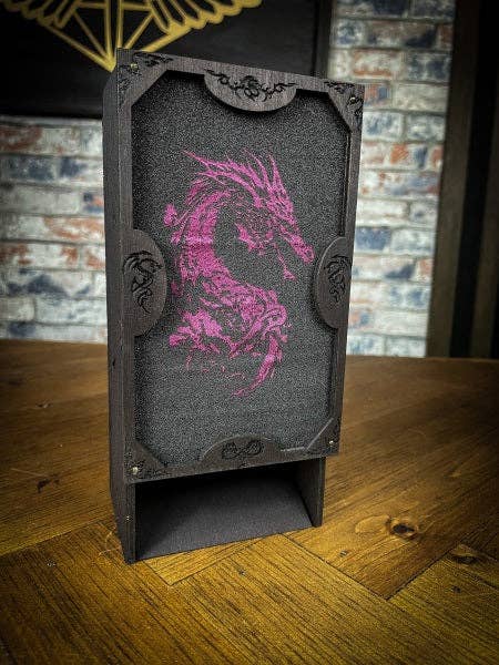 PREORDER DUE 20.4.25 Dragon's Hoard Wooden Dice Tower