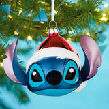 Disney Lilo & Stitch Glass Christmas Ornament Festive Stitch