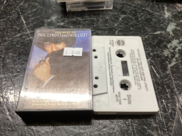 PHIL LYNOTT AND THIN LIZZY THE BEST OF CASSETTE TAPE, 1987 TELSTAR, TESTED.