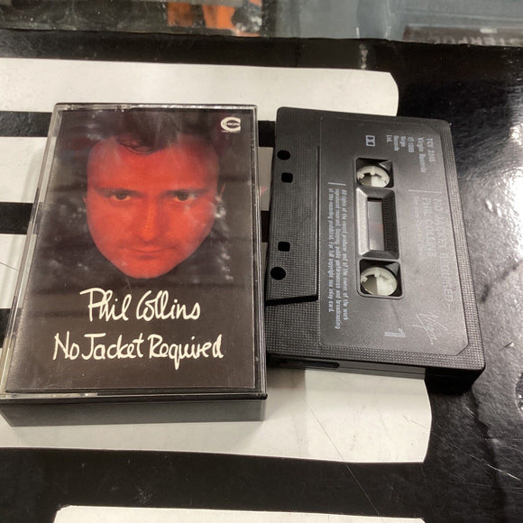 No Jacket Required Phil Collins Cassette Album 1985 Virgin TCV 2345 Black Label
