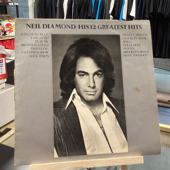 NEIL DIAMOND - HIS 12 GREATEST HITS 1974 VINYL LP. MCF 2550. Inc. Sweet Caroline