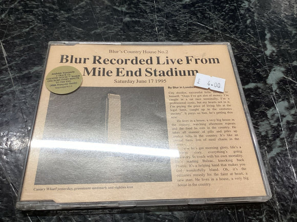Blur Country House No. 2 CD Single Recorded Live From Mile End Stadium